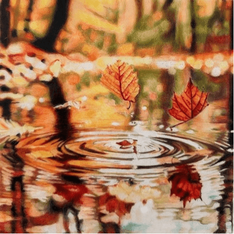 Autumn ripples painting by mary lenert - people's choice art winner