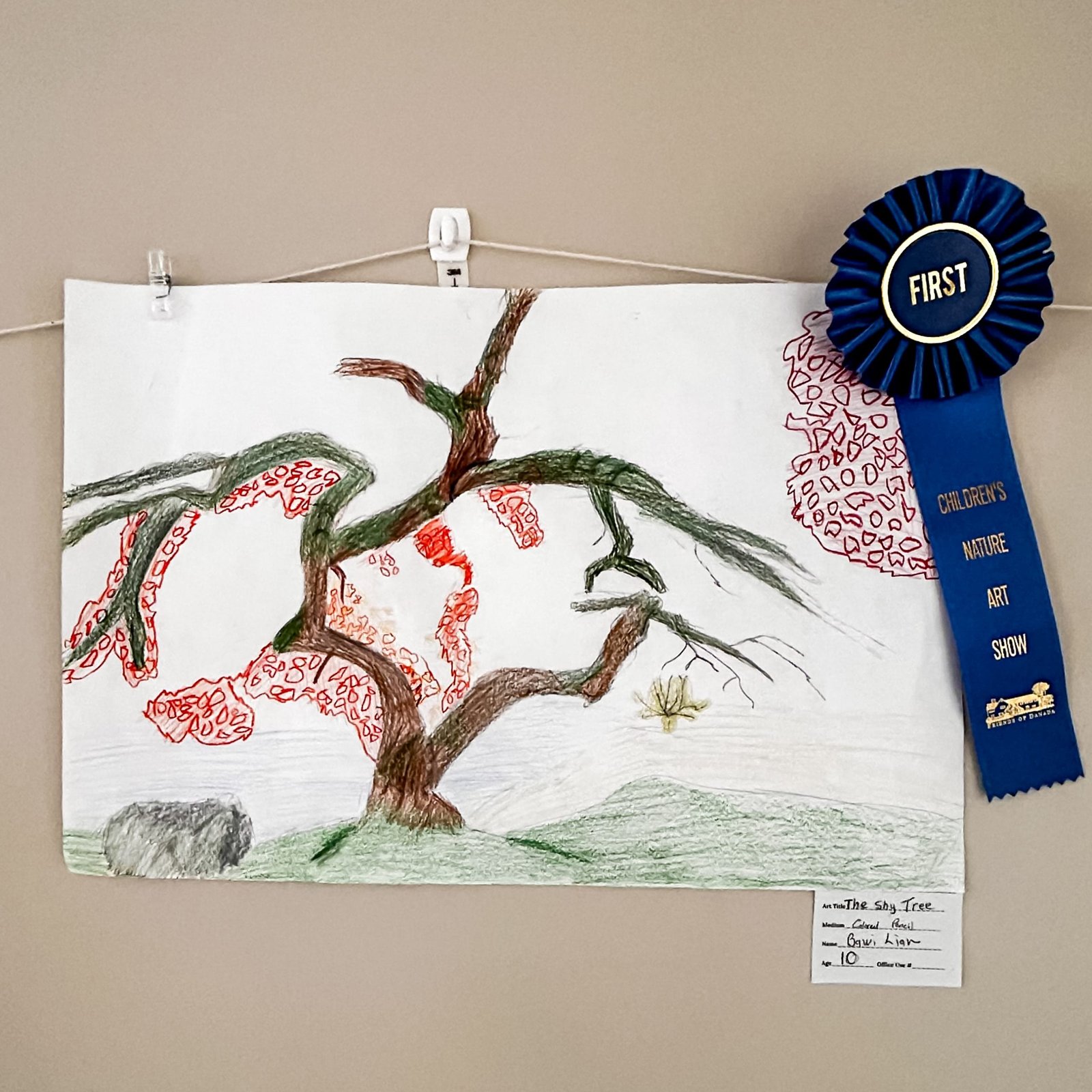 First place children's art - the sky tree by bawi lian age 10
