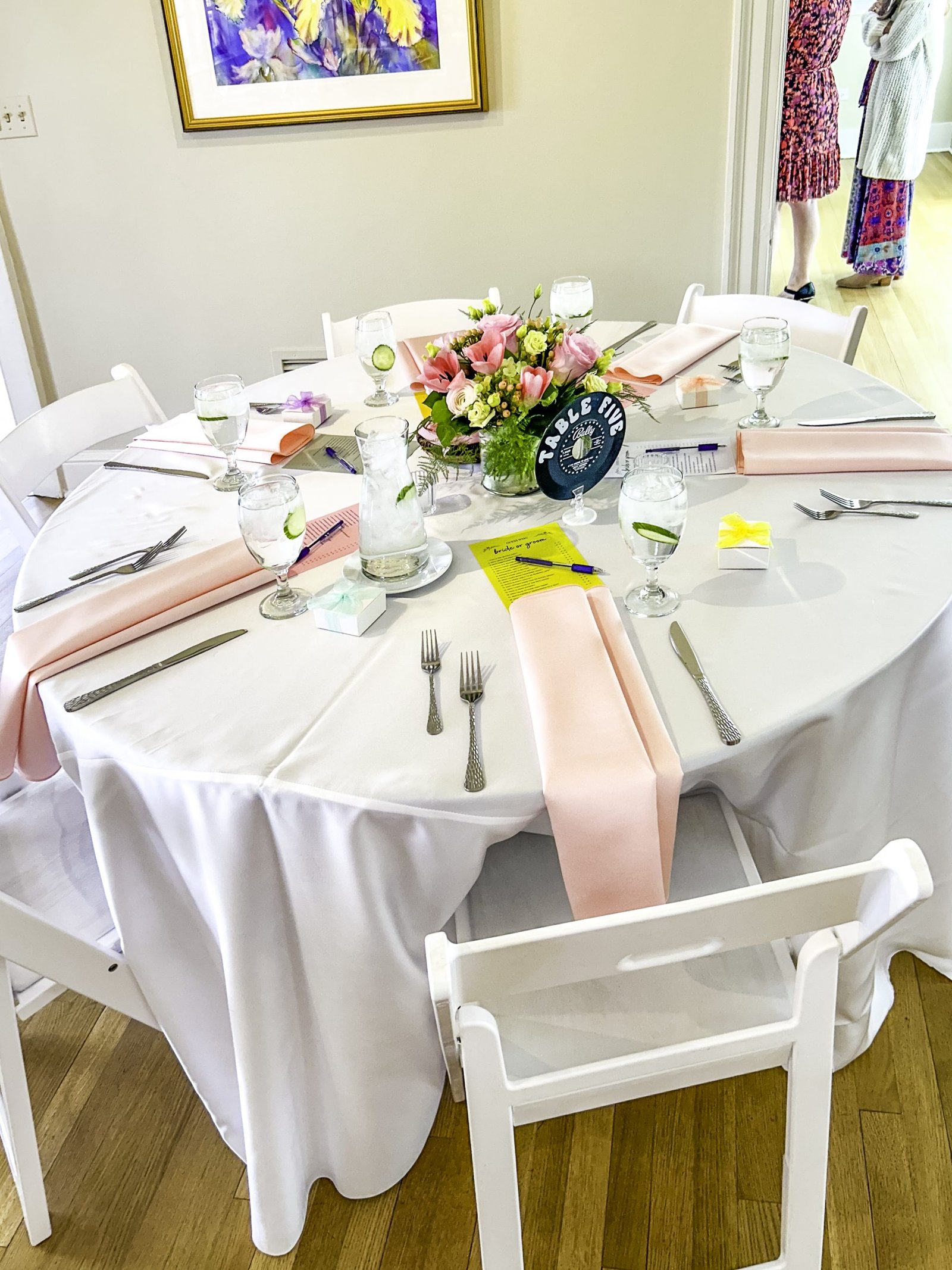 Bridal shower welcome sign at danada house