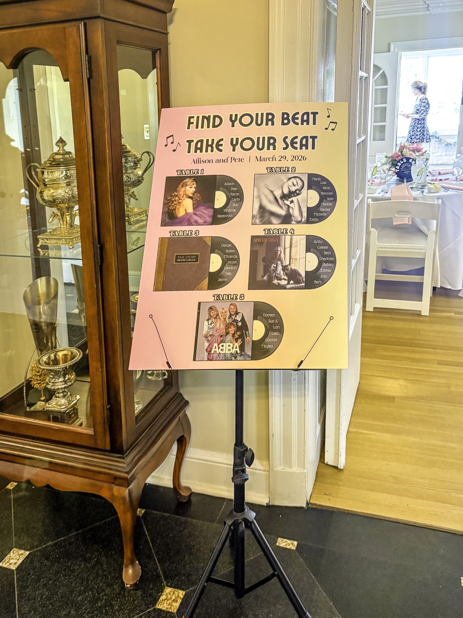 Coffee and sweets table at bridal shower